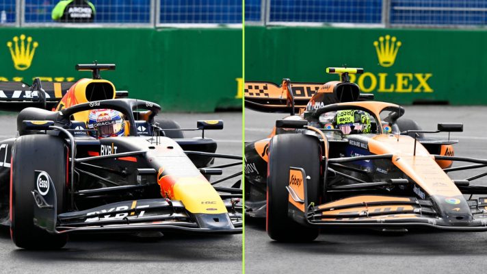 Max Verstappen and Lando Norris side by side