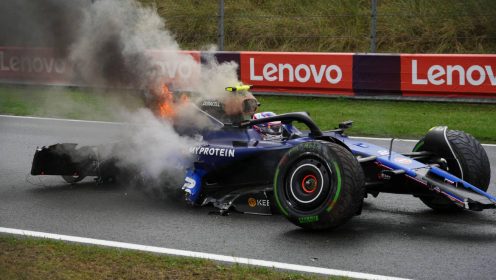 Fiery Logan Sargeant crash triggers red flag in final Dutch GP practice session