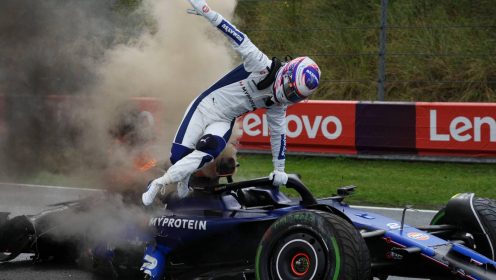 Dutch GP: Pierre Gasly takes P1 as Logan Sargeant wrecks Williams in fiery crash