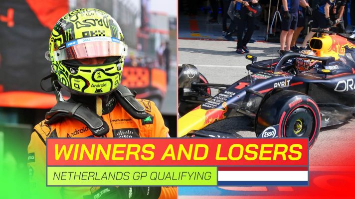 McLaren's Lando Norris and Red Bull's Max Verstappen in qualifying at the 2024 Dutch Grand Prix.