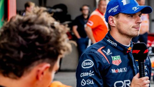What Max Verstappen said about Lando Norris’ race start in Dutch GP cooldown room