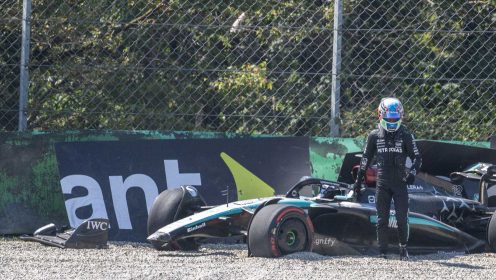 Kimi Antonelli: George Russell ‘not very happy’ after crash at Monza