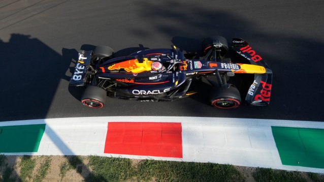 Max Verstappen in action at Monza