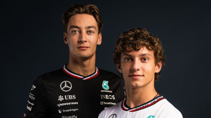 George Russell and Kimi Antonelli
