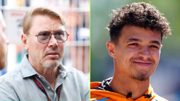 Mika Hakkinen and Lando Norris, McLaren, 2024.