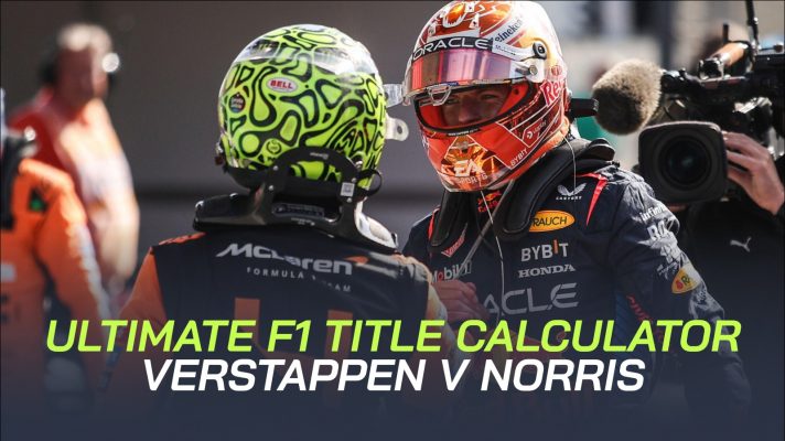 Max Verstappen and Lando Norris greet each other.
