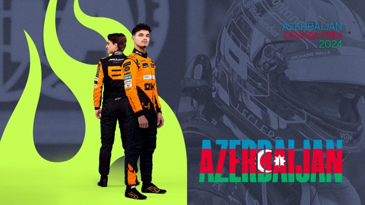Lando Norris and Oscar Piastri feature on the Azerbaijan Grand Prix race poster.
