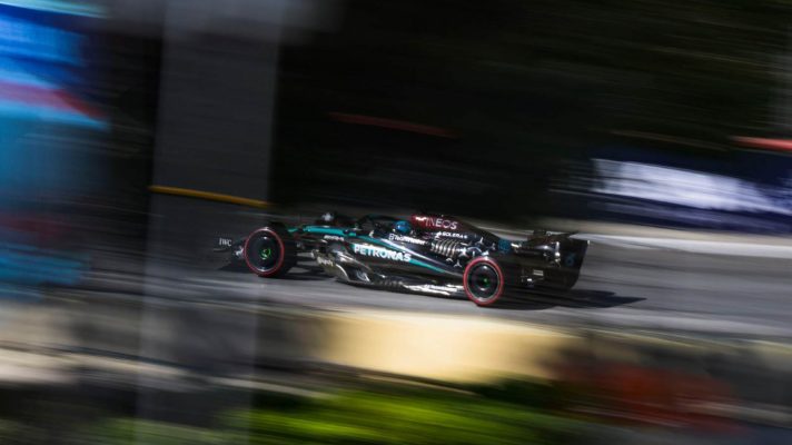 George Russell, Mercedes, 2024 Azerbaijan Grand Prix.