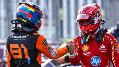 Azerbaijan GP: Oscar Piastri wins three-driver thriller with Perez and Sainz in last-gasp crash