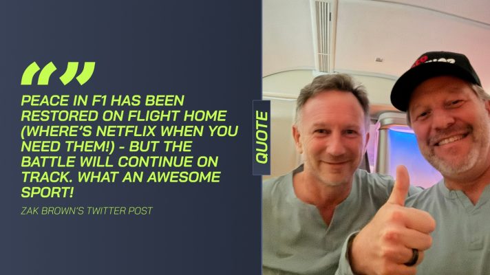 Zak Brown shares an image alongside Christian Horner