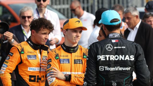 Lando Norris, Oscar Piastri and George Russell
