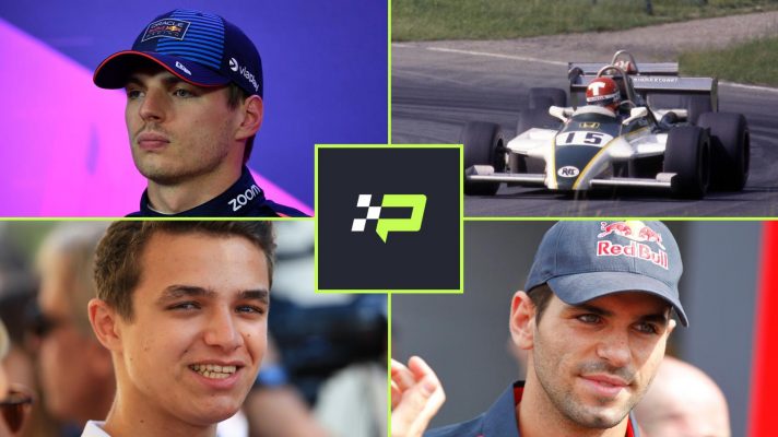 Max Verstappen, Lando Norris, Mike Thackwell, and Jaime Alguersuari.