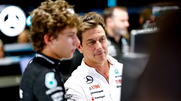 Kimi Antonelli and Toto Wolff