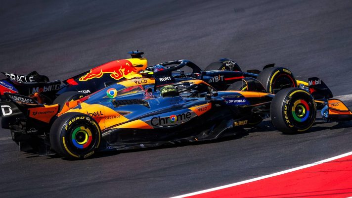 Max Verstappen and Lando Norris side-by-side at the 2024 United States Grand Prix