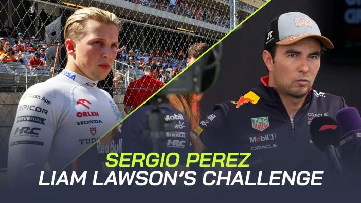 VCARB's Liam Lawson and Red Bull's Sergio Perez at the 2024 United States Grand Prix.