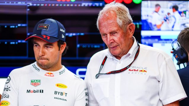 Sergio Perez and Helmut Marko