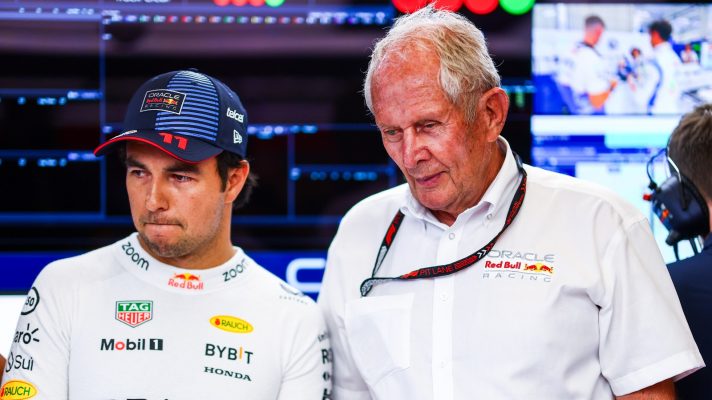 Sergio Perez and Helmut Marko