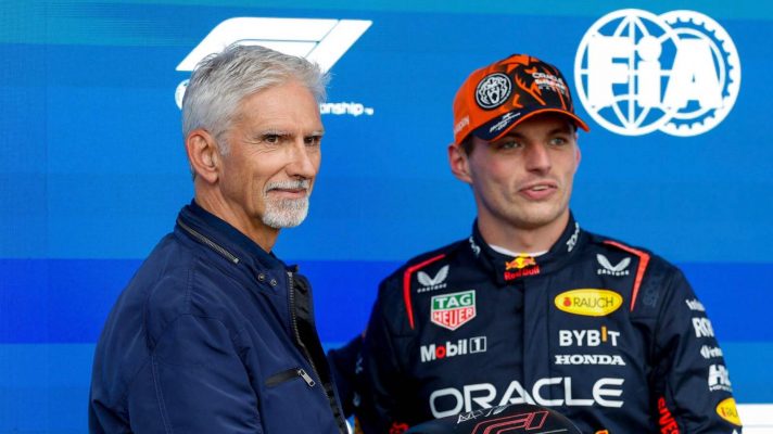 Damon Hill alongside Max Verstappen.
