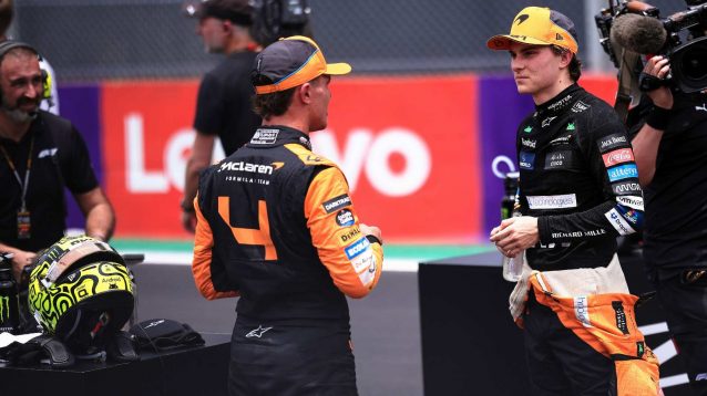 Lando Norris Oscar Piastri McLaren after Brazilian GP sprint PlanetF1