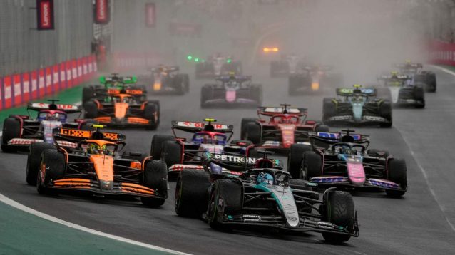 George Russell leads the Brazilian Grand Prix.