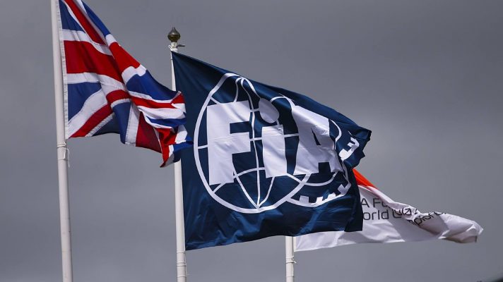 FIA flags fly at the 2024 British Grand Prix.