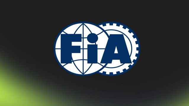 The logo of the FIA on a dark background