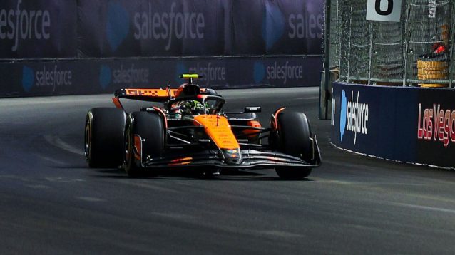 Lando Norris under the lights in Las Vegas