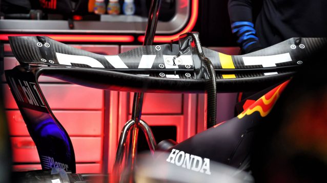Red Bull rear wing on the RB20