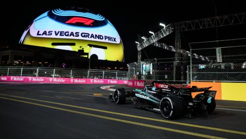 Las Vegas GP: George Russell storms to pole position after massive Colapinto crash