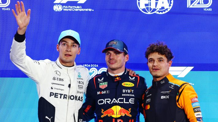 George Russell, Max Verstappen and Lando Norris in Qatar