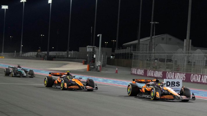 McLaren's Lando Norris and Oscar Piastri at the 2024 Qatar Grand Prix.