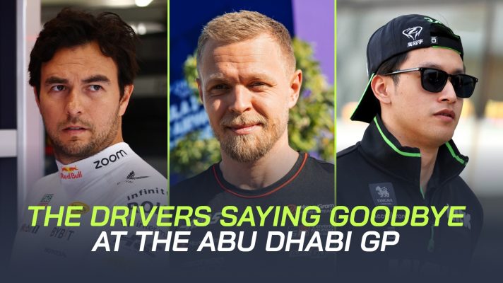 Sergio Perez, Kevin Magnussen and Zhou Guanyu