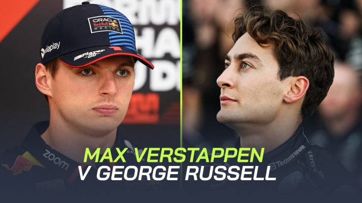 Max Verstappen and George Russell