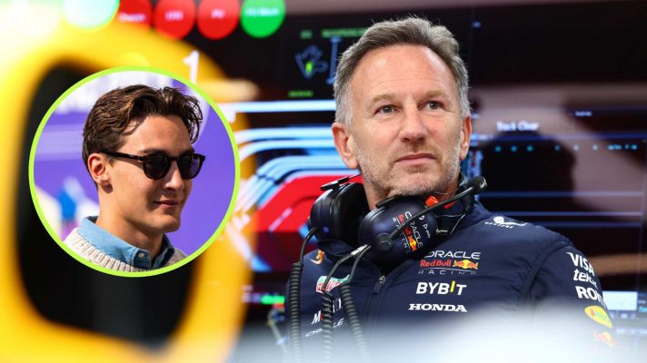 George Russell Mercedes Christian Horner Red Bull PlanetF1