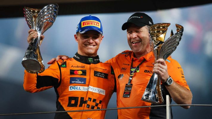 Lando Norris Zak Brown McLaren Abu Dhabi PlanetF1