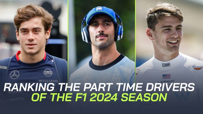 Franco Colapinto, Daniel Ricciardo and Logan Sargean