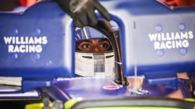 Carlos Sainz in the Williams cockpit.