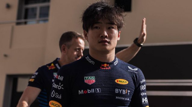 Yuki Tsunoda in his Red Bull Racing gear at the 2024 Abu Dhabi post-season test