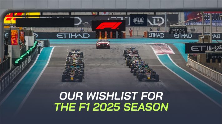 The cars set off for an F1 start