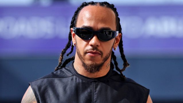 Lewis Hamilton in street clothes at the 2024 Abu Dhabi Grand Prix