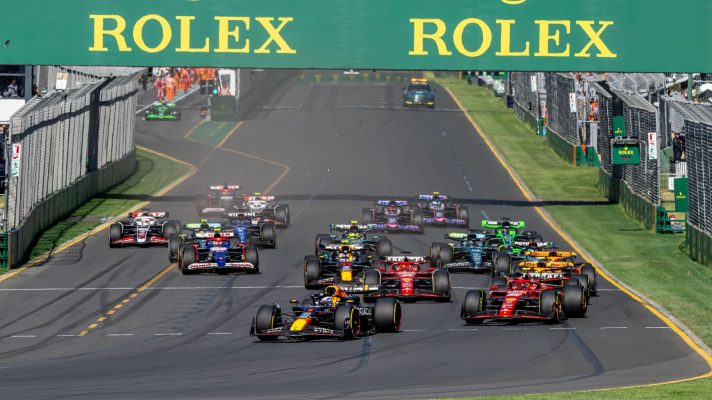 The cars set off in Melbourne