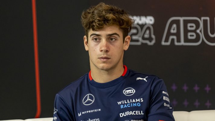 Franco Colapinto in a press conference