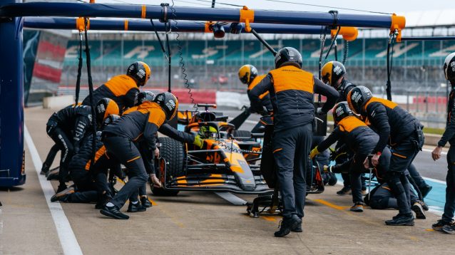 McLaren MCL39 in the pits.