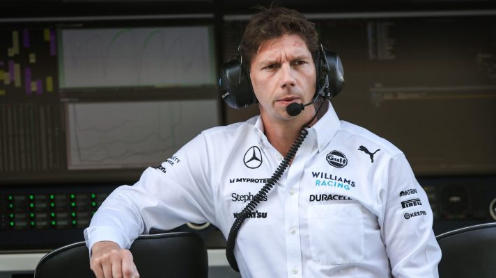 James Vowles in the Williams pit lane
