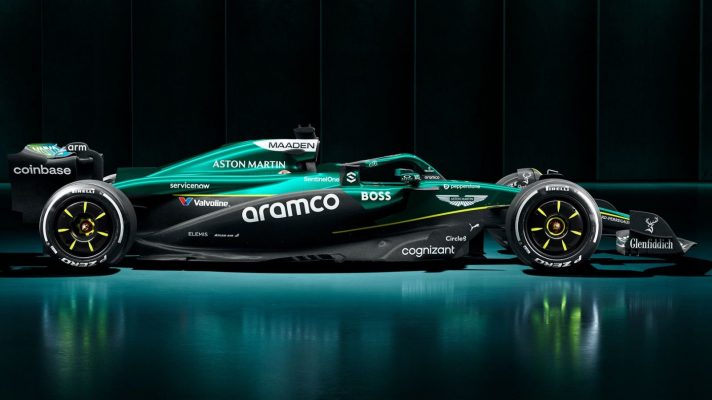 A side view of the new Aston Martin AMR25.