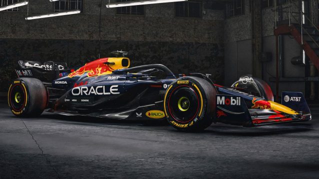 Red Bull RB21 livery on display at the F1 75 season launch event in London