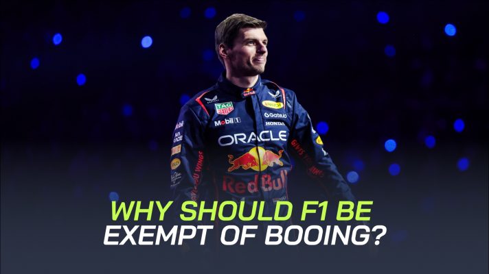 Max Verstappen on stage at F1 75.