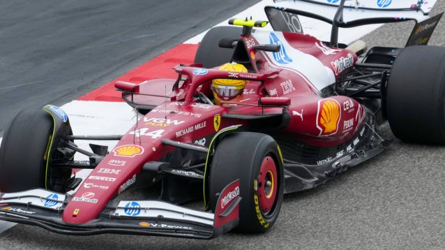 Lewis Hamilton puts in the laps in Bahrain