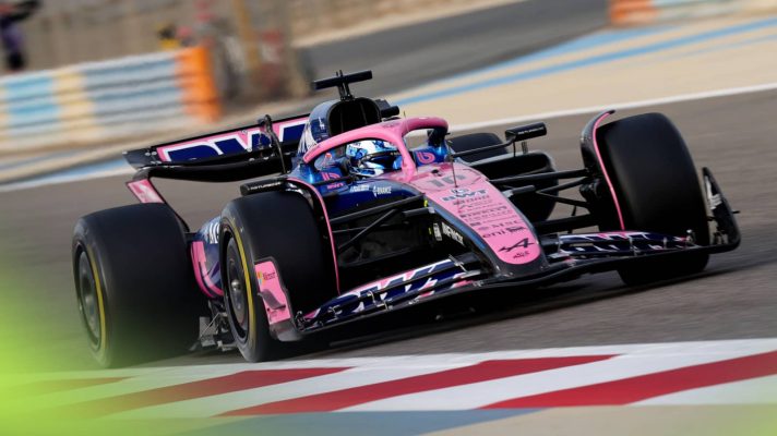 Alpine driver Pierre Gasly on track in Bahrain testing