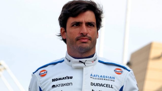 Williams driver Carlos Sainz in the paddock for F1 2025 testing in Bahrain
